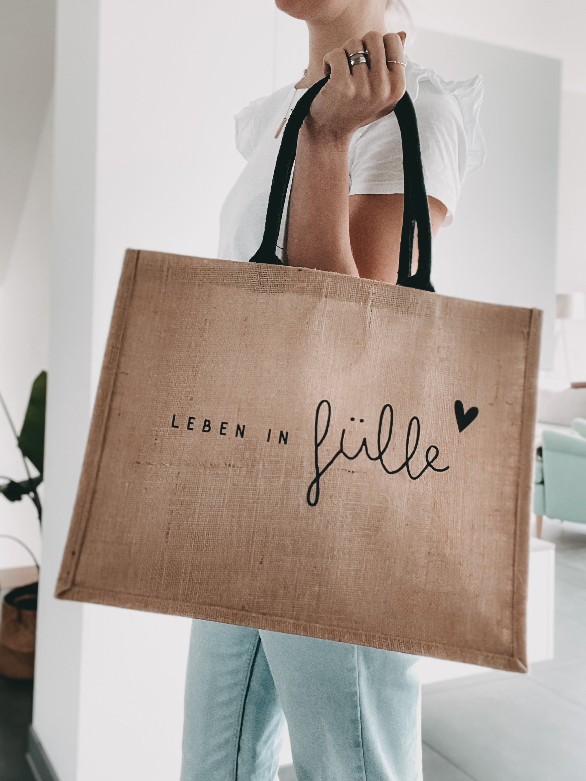 Jute Shopper Markttasche "Leben in Fülle"