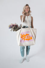 Lade das Bild in den Galerie-Viewer, Canvas Tragetasche mit Neonprint &quot;Leben in Fülle&quot;
