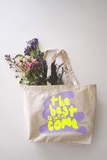 Lade das Bild in den Galerie-Viewer, Canvas Tragetasche mit Neonprint &quot;The best is yet to come&quot;
