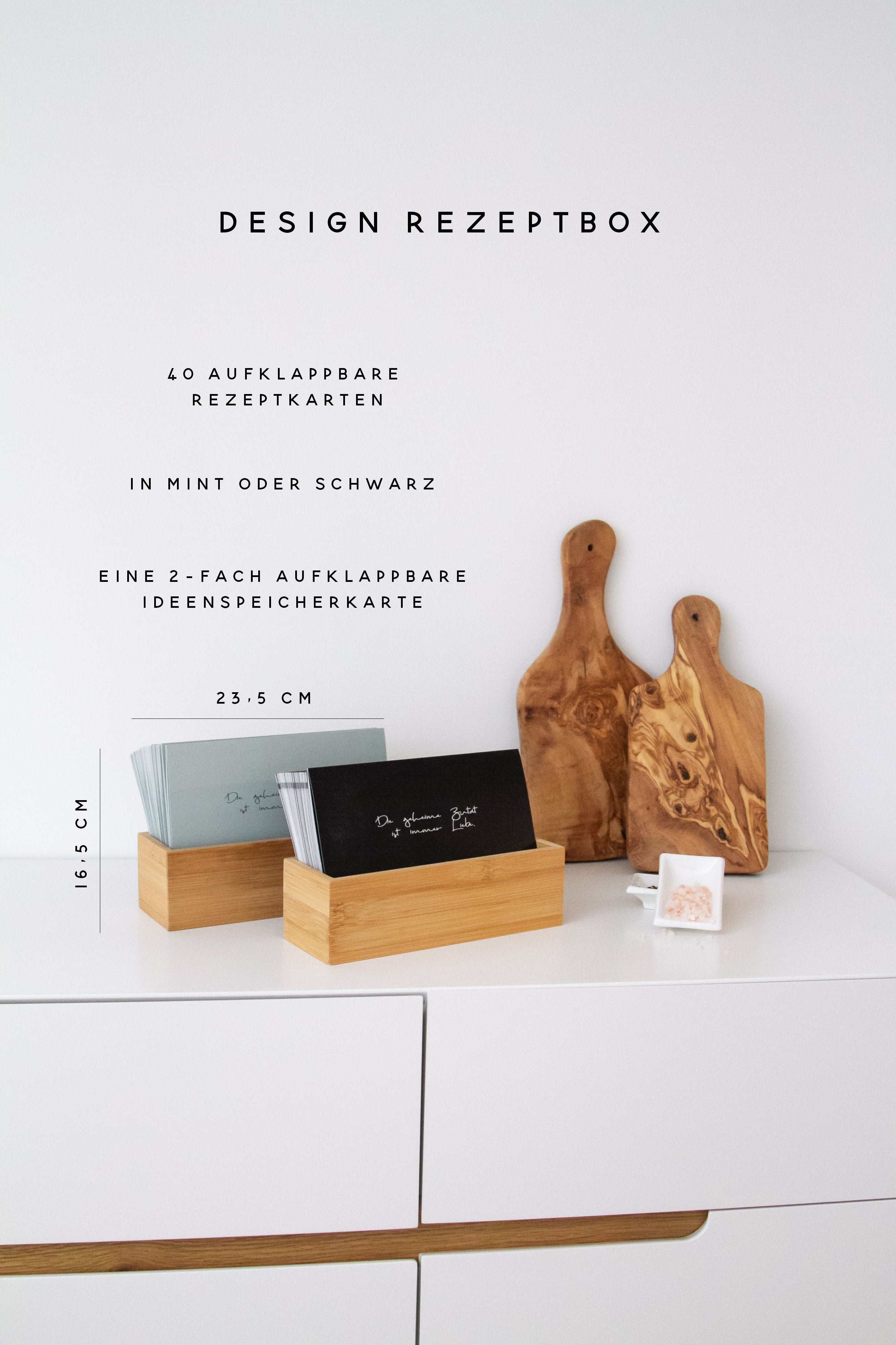 Design Rezeptbox | schwarz | personalisierbar