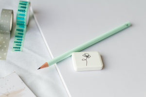 Mint Bleistift und Radiergummi "Wildflower"